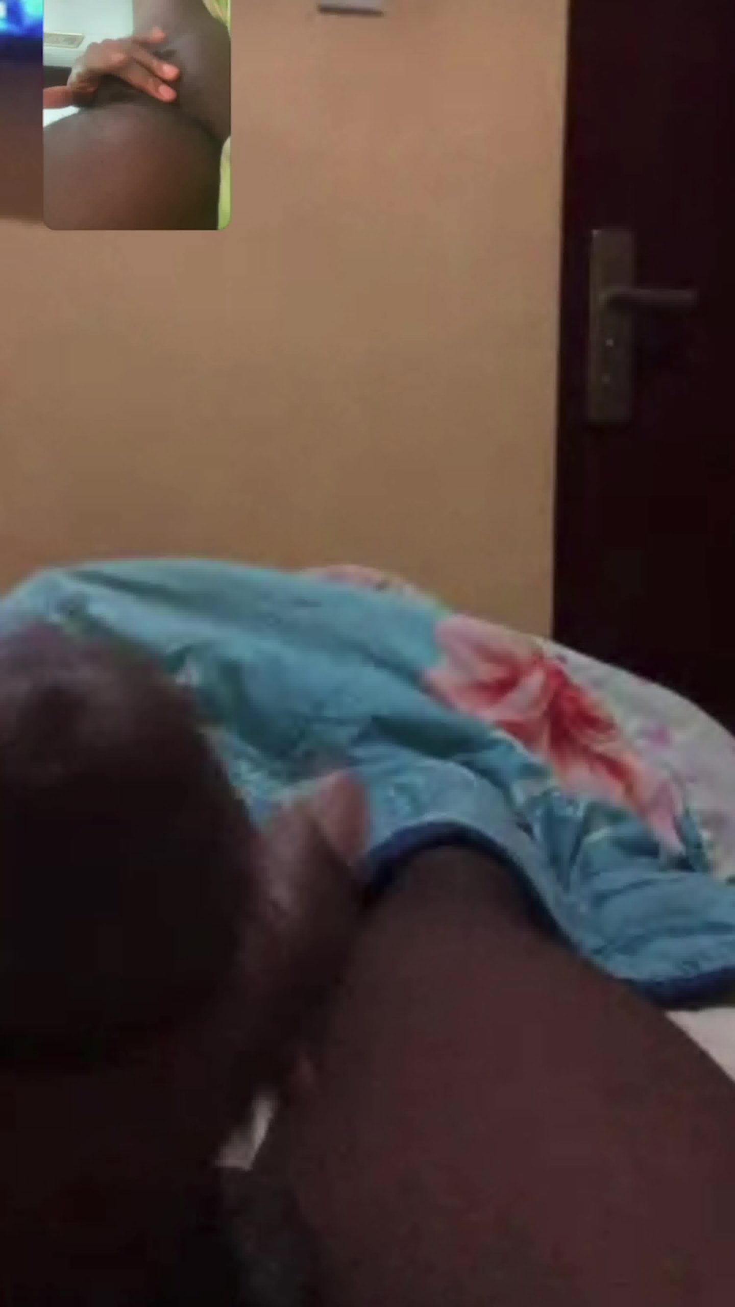 Gay partner jerking off to a friend on video call